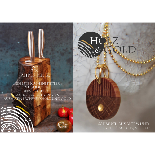 Jahres-Ringe / Holz & Gold
